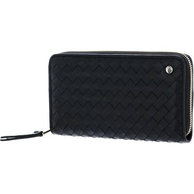 Abro, Damen, Portemonnaie, Leather Piuma Weaving Zip Wallet, Schwarz Abro, Damen, Portemonnaie, Leather Piuma Weaving Zip Wallet, Schwarz