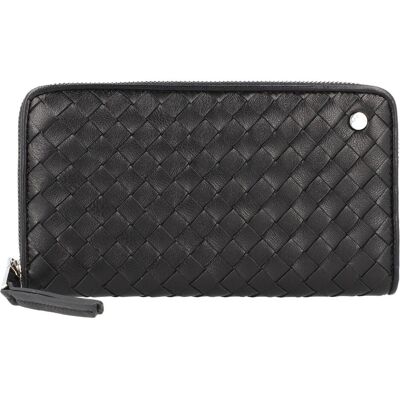 Abro, Damen, Portemonnaie, Piuma Geldbörse Leder 19 cm, Schwarz Abro, Damen, Portemonnaie, Piuma Geldbörse Leder 19 cm, Schwarz