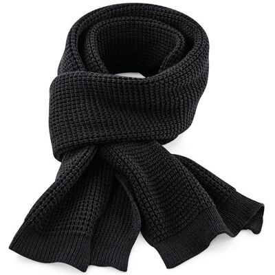 Beechfield, Unisex, Schal, Classic Waffle Knit Scarf, Schwarz Beechfield, Unisex, Schal, Classic Waffle Knit Scarf, Schwarz