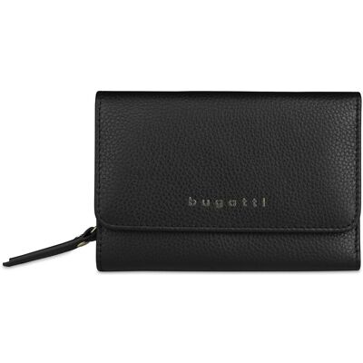 Bugatti Damen, Portemonnaie, Emilia Geldbörse RFID Schutz Leder 10 cm, Schwarz Bugatti Damen, Portemonnaie, Emilia Geldbörse RFID Schutz Leder 10 cm, Schwarz