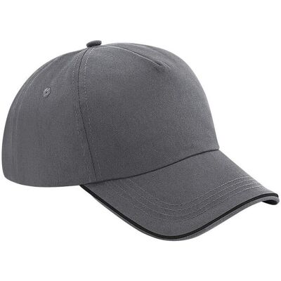 Beechfield, Unisex, Cap, Authentic 5 Panel Cap - Piped Peak, Mehrfarbig, Schwarz, Grau, (One Size) Beechfield, Unisex, Cap, Authentic 5 Panel Cap - Piped Peak, Mehrfarbig, Schwarz, Grau, (One Size)