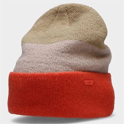 4F, Unisex, Hut, Wintermütze H4Z22-CAD011 90S, Orange, Beige, (S) 4F, Unisex, Hut, Wintermütze H4Z22-CAD011 90S, Orange, Beige, (S)