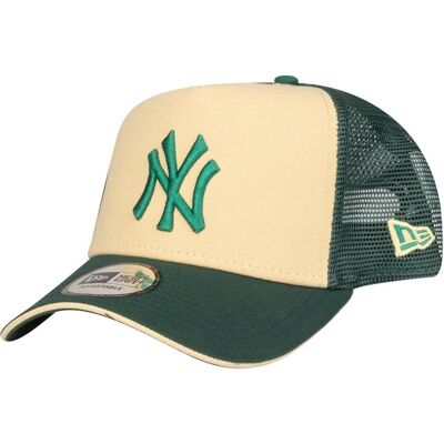 New Era, Herren, Cap, A-Frame Trucker Cap - New York Yankees beige emerald, Beige, Grün New Era, Herren, Cap, A-Frame Trucker Cap - New York Yankees beige emerald, Beige, Grün