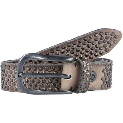 B.Belt, Damen, Gürtel, Nietengürtel Leder, Grau, (90) B.Belt, Damen, Gürtel, Nietengürtel Leder, Grau, (90)