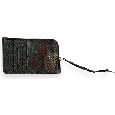 Scotch & Soda, Damen, Portemonnaie, Printed Leather Cardholder With A Zip, Mehrfarbig Scotch & Soda, Damen, Portemonnaie, Printed Leather Cardholder With A Zip, Mehrfarbig
