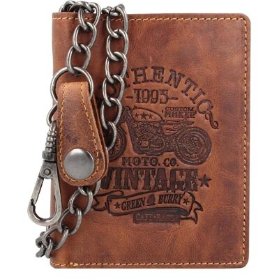 Greenburry, Herren, Portemonnaie, Vintage Cafe-Racer Geldbörse RFID Leder 9,5 cm, Braun Greenburry, Herren, Portemonnaie, Vintage Cafe-Racer Geldbörse RFID Leder 9,5 cm, Braun