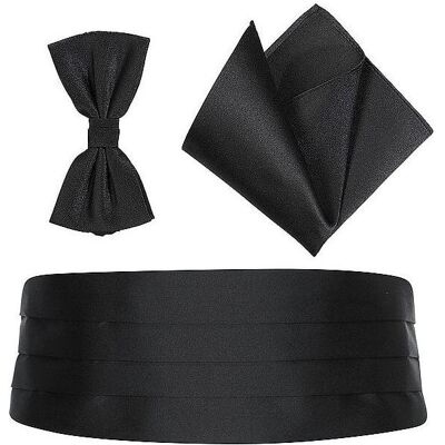 Profuomo, Krawatte + Fliege, Set Kummerbund, Stecktuch, Schwarz Profuomo, Krawatte + Fliege, Set Kummerbund, Stecktuch, Schwarz
