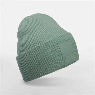Beechfield, Unisex, Mütze, Wollmütze mit breitem Umschlag und tonalem Patch, Grün, (One Size) Beechfield, Unisex, Mütze, Wollmütze mit breitem Umschlag und tonalem Patch, Grün, (One Size)