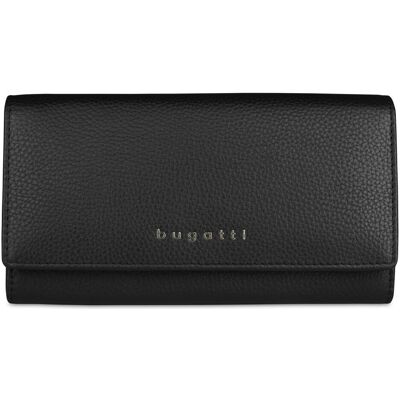 Bugatti Damen, Portemonnaie, Emilia Geldbörse RFID Schutz Leder 18.5 cm, Schwarz Bugatti Damen, Portemonnaie, Emilia Geldbörse RFID Schutz Leder 18.5 cm, Schwarz