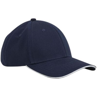 Beechfield, Unisex, Cap, EarthAware Classic Organic Cotton 6 Panel Cap - Sandwich Peak, Mehrfarbig, Blau, (One Size) Beechfield, Unisex, Cap, EarthAware Classic Organic Cotton 6 Panel Cap - Sandwich Peak, Mehrfarbig, Blau, (One Size)
