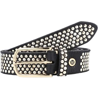 B.Belt, Damen, Gürtel, Nietengürtel Leder, Schwarz, Gold B.Belt, Damen, Gürtel, Nietengürtel Leder, Schwarz, Gold
