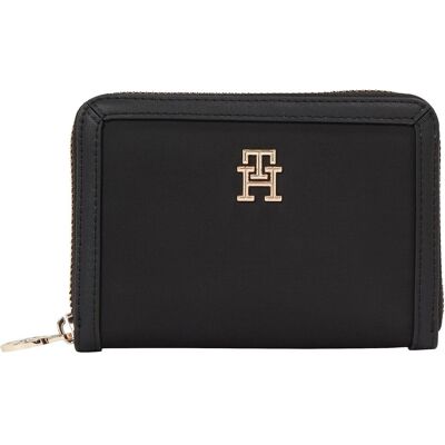 Tommy Hilfiger Damen, Portemonnaie, Th Essential S Med Za, Schwarz Tommy Hilfiger Damen, Portemonnaie, Th Essential S Med Za, Schwarz