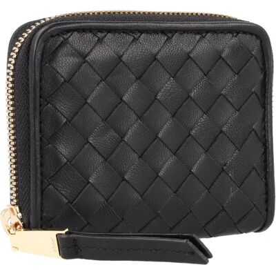 Abro, Damen, Portemonnaie, Piuma Geldbörse Leder 10.5 cm, Schwarz, Gold Abro, Damen, Portemonnaie, Piuma Geldbörse Leder 10.5 cm, Schwarz, Gold