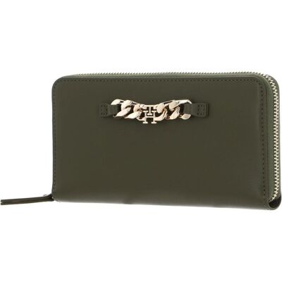 Tommy Hilfiger Damen, Portemonnaie, TH Luxe ZA Wallet, Grün Tommy Hilfiger Damen, Portemonnaie, TH Luxe ZA Wallet, Grün