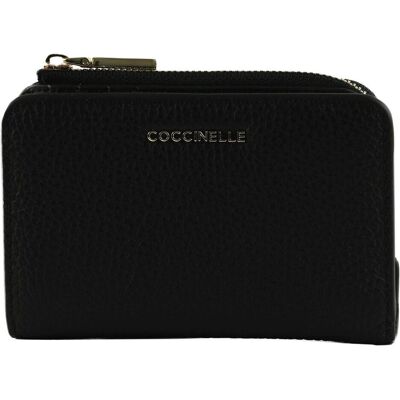 Coccinelle Damen, Portemonnaie, Geldbörse METALLIC, Schwarz Coccinelle Damen, Portemonnaie, Geldbörse METALLIC, Schwarz