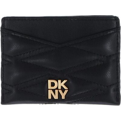 DKNY, Damen, Portemonnaie, Minna Card Holder, Schwarz, Gold DKNY, Damen, Portemonnaie, Minna Card Holder, Schwarz, Gold