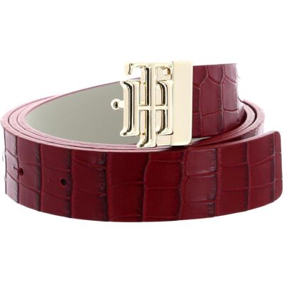 Tommy Hilfiger Damen, Gürtel, TH Logo Reversible Belt 3.0, Rot, Mehrfarbig Tommy Hilfiger Damen, Gürtel, TH Logo Reversible Belt 3.0, Rot, Mehrfarbig