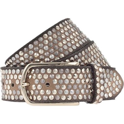 B.Belt, Damen, Gürtel, Nietengürtel Leder, Beige, (95) B.Belt, Damen, Gürtel, Nietengürtel Leder, Beige, (95)