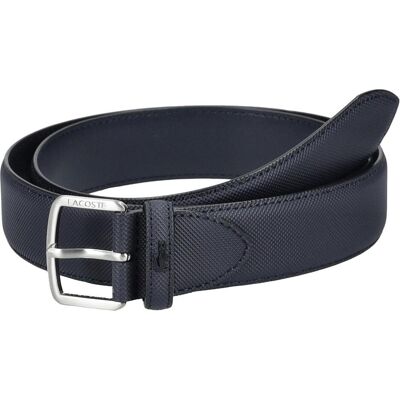 Lacoste, Herren, Gürtel, Piqué Effect Canvas Belt, Blau Lacoste, Herren, Gürtel, Piqué Effect Canvas Belt, Blau