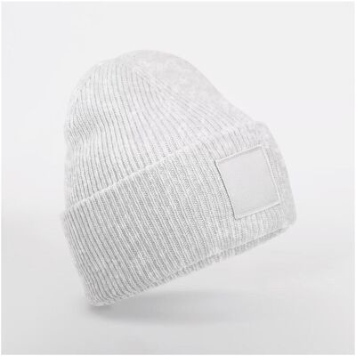 Beechfield, Unisex, Mütze, Wollmütze mit breitem Umschlag und tonalem Patch, Grau, (One Size) Beechfield, Unisex, Mütze, Wollmütze mit breitem Umschlag und tonalem Patch, Grau, (One Size)