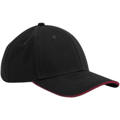 Beechfield, Unisex, Cap, EarthAware Classic Organic Cotton 6 Panel Cap - Sandwich Peak, Rot, Mehrfarbig, Schwarz, (One Size) Beechfield, Unisex, Cap, EarthAware Classic Organic Cotton 6 Panel Cap - Sandwich Peak, Rot, Mehrfarbig, Schwarz, (One Size)