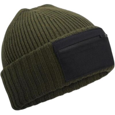 Beechfield, Unisex, Mütze, Zip Patch Beanie, Grün, Mehrfarbig, Schwarz, (One Size) Beechfield, Unisex, Mütze, Zip Patch Beanie, Grün, Mehrfarbig, Schwarz, (One Size)