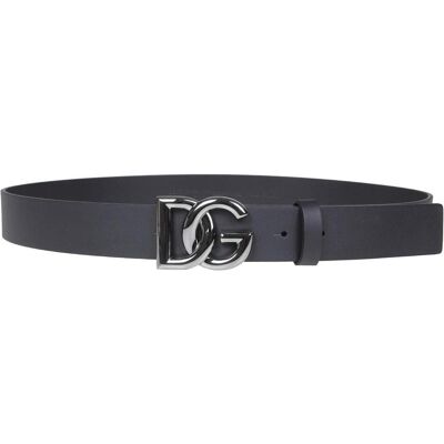 Dolce & Gabbana, Herren, Gürtel, calfskin belt with metal dg logo, Schwarz, (90) Dolce & Gabbana, Herren, Gürtel, calfskin belt with metal dg logo, Schwarz, (90)