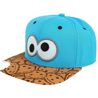 Sesame Street, Herren, Cap, Cookie Bite Snapback Cap, Blau, Braun, (One Size) Sesame Street, Herren, Cap, Cookie Bite Snapback Cap, Blau, Braun, (One Size)