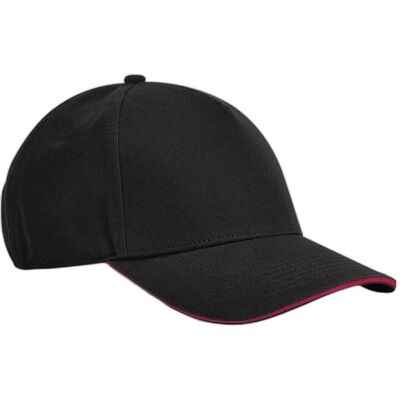 Beechfield, Unisex, Cap, EarthAware Classic Organic Cotton 5 Panel Cap - Sandwich Peak, Rot, Mehrfarbig, Schwarz, (One Size) Beechfield, Unisex, Cap, EarthAware Classic Organic Cotton 5 Panel Cap - Sandwich Peak, Rot, Mehrfarbig, Schwarz, (One Size)