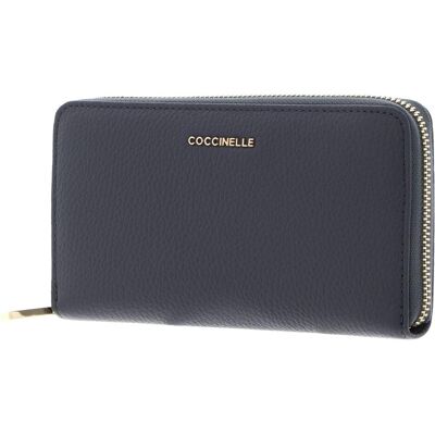 Coccinelle Damen, Portemonnaie, Metallic Soft Wallet Grained Leather, Grau Coccinelle Damen, Portemonnaie, Metallic Soft Wallet Grained Leather, Grau