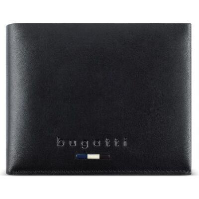 Bugatti Herren, Portemonnaie, "Romeo" Geldbörse mit Überschlag / wallet with flap, Schwarz Bugatti Herren, Portemonnaie, "Romeo" Geldbörse mit Überschlag / wallet with flap, Schwarz