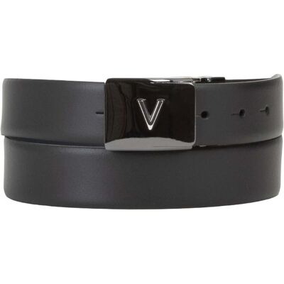Valentino, Herren, Gürtel, Mast Plaque Buckle Belt, Blau, Schwarz, (95) Valentino, Herren, Gürtel, Mast Plaque Buckle Belt, Blau, Schwarz, (95)