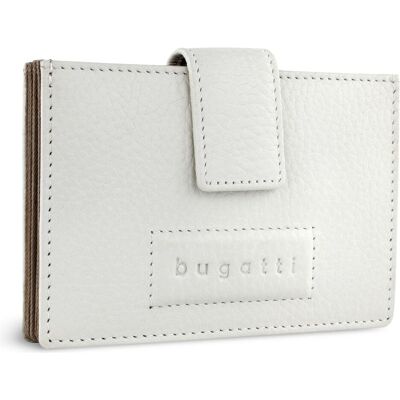 Bugatti Damen, Portemonnaie, Elsa Kreditkartenetui RFID Schutz Leder 11 cm, Weiss, Beige Bugatti Damen, Portemonnaie, Elsa Kreditkartenetui RFID Schutz Leder 11 cm, Weiss, Beige