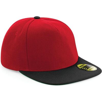 Beechfield, Unisex, Cap, Original Flat Peak Snapback Cap, Mehrfarbig, Schwarz, Rot, (One Size) Beechfield, Unisex, Cap, Original Flat Peak Snapback Cap, Mehrfarbig, Schwarz, Rot, (One Size)