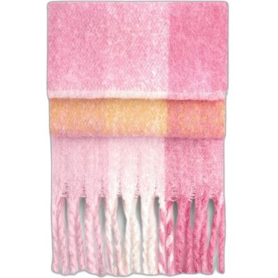 Beechfield, Unisex, Schal, Fluffy Check Scarf, Mehrfarbig, Pink Beechfield, Unisex, Schal, Fluffy Check Scarf, Mehrfarbig, Pink