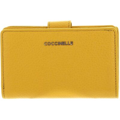 Coccinelle Damen, Portemonnaie, Metallic Soft Mini Wallet Grained Leather, Gelb Coccinelle Damen, Portemonnaie, Metallic Soft Mini Wallet Grained Leather, Gelb
