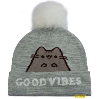 Heroes Inc, Mütze, Pusheen - Bonnet à pompon Gris et Blanc Good Vibes, Grau, Weiss Heroes Inc, Mütze, Pusheen - Bonnet à pompon Gris et Blanc Good Vibes, Grau, Weiss
