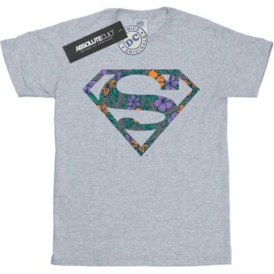 Dc Comics, Herren, Shirts, Superman Floral Logo 1 TShirt, Grau, (S) Dc Comics, Herren, Shirts, Superman Floral Logo 1 TShirt, Grau, (S)
