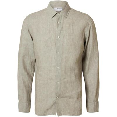 Selected, Herren, Hemden, Slhregkylian-Linen Shirt Ls Classic Noos, Grau, (M) Selected, Herren, Hemden, Slhregkylian-Linen Shirt Ls Classic Noos, Grau, (M)