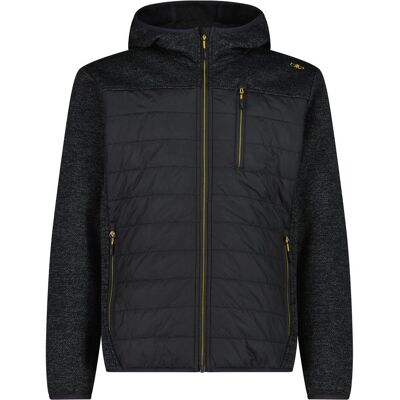 CMP Campagnolo, Herren, Outdoorjacken, Hybrid Hoodie (S), Grau, Schwarz, S CMP Campagnolo, Herren, Outdoorjacken, Hybrid Hoodie (S), Grau, Schwarz, S