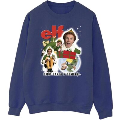 Elf, Herren, Pullover, Buddy Collage Sweatshirt, Blau, (5XL) Elf, Herren, Pullover, Buddy Collage Sweatshirt, Blau, (5XL)