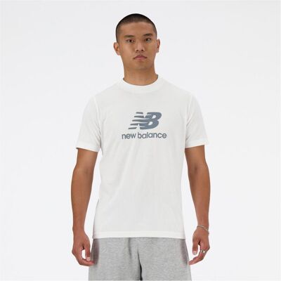 New Balance, Herren, Shirts, Stacked Logo T-Shirt, Weiss, (XL) New Balance, Herren, Shirts, Stacked Logo T-Shirt, Weiss, (XL)