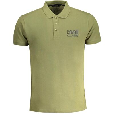 Cavalli Class, Herren, Shirts, Verde Cotton Men Polo Shirt, Grün Cavalli Class, Herren, Shirts, Verde Cotton Men Polo Shirt, Grün