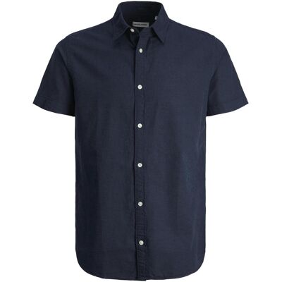 Jack & Jones, Herren, Hemden, Jjelinen Blend Shirt Ss Sn, Blau, (XS) Jack & Jones, Herren, Hemden, Jjelinen Blend Shirt Ss Sn, Blau, (XS)