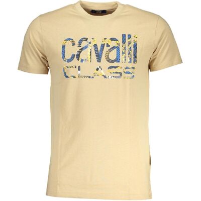 Cavalli Class, Herren, Shirts, Beige Cotton Men T-Shirt, Beige, (XL) Cavalli Class, Herren, Shirts, Beige Cotton Men T-Shirt, Beige, (XL)