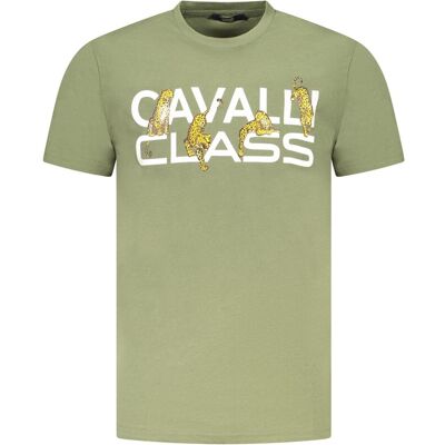 Cavalli Class, Herren, Shirts, Green Cotton Men T-Shirt, Grün, (L) Cavalli Class, Herren, Shirts, Green Cotton Men T-Shirt, Grün, (L)