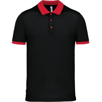 Proact, Herren, Shirts, Performance Piqué-Poloshirt, Schwarz, Mehrfarbig, Rot, (M) Proact, Herren, Shirts, Performance Piqué-Poloshirt, Schwarz, Mehrfarbig, Rot, (M)