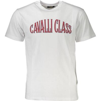 Cavalli Class, Herren, Sportshirt, White Cotton Men T-Shirt (XL), Weiss, XL Cavalli Class, Herren, Sportshirt, White Cotton Men T-Shirt (XL), Weiss, XL