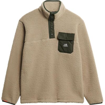 Superdry, Herren, Outdoorjacken, Fuji Popper Neck Fleece - Fleecejacke - Herren (M), Beige, M Superdry, Herren, Outdoorjacken, Fuji Popper Neck Fleece - Fleecejacke - Herren (M), Beige, M