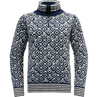 Devold, Unisex, Pullover, Svalbard Sweater Zip-Neck, Blau, Grau, (XS) Devold, Unisex, Pullover, Svalbard Sweater Zip-Neck, Blau, Grau, (XS)